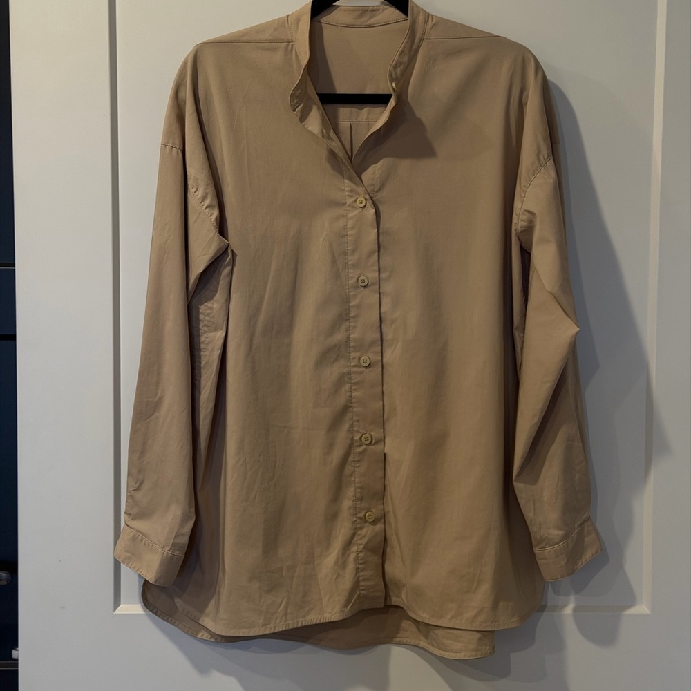 Lululemon Tan Button-Up Shirt